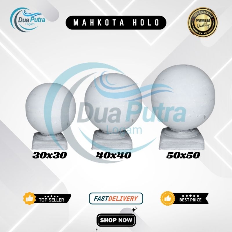 Mahkota Bola Besi Holo | Aksessoris Pagar Tralis Balkon Dll