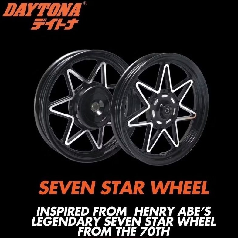 VELG DAYTONA SEVEN STAR BLACK HONDA BEAT VARIO