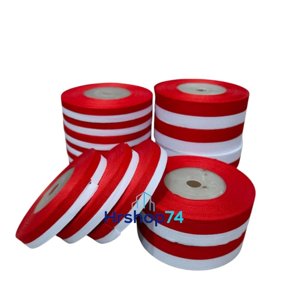 

Pita merah putih / pita kain merah putih 1/2 inch-1 inch