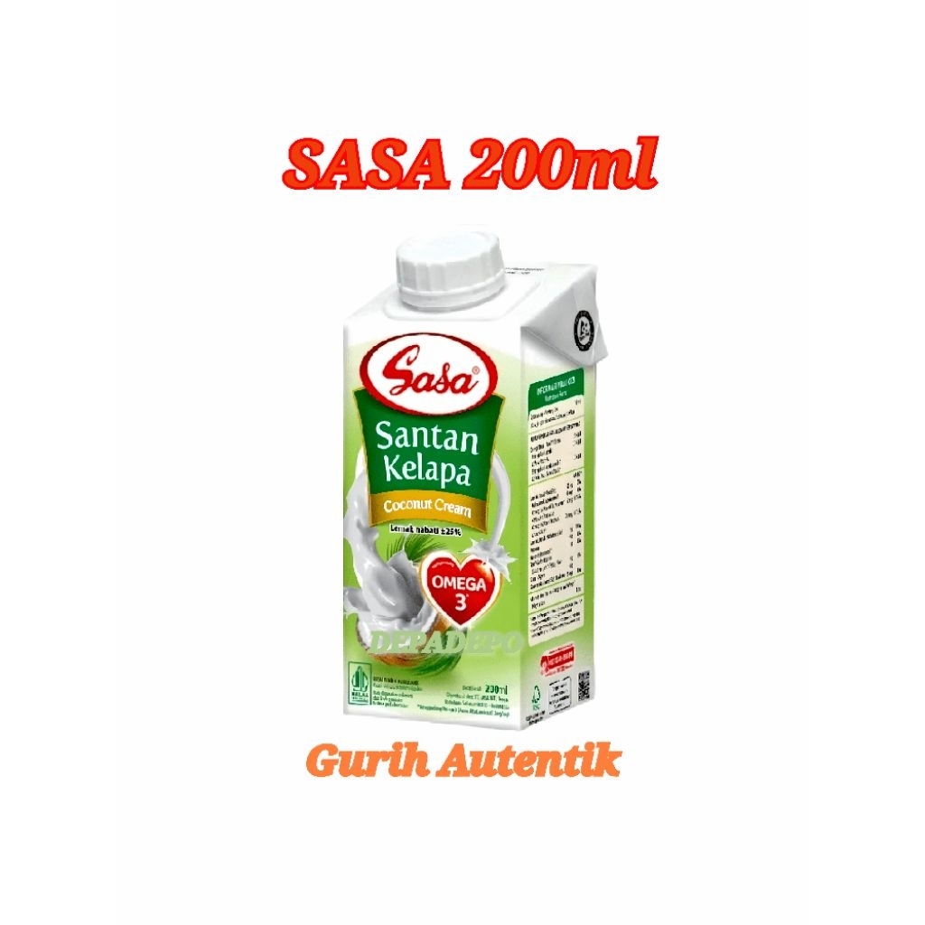 

Sasa Santan Cair 200ml – Santan Kelapa Siap Pakai, Kental & Gurih untuk Masakan dan Kue
