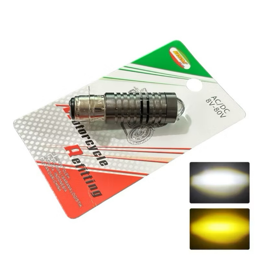 LAMPU LASER H6 LED D2 AC DC KUNING/PUTIH HK MIO BEAT VARIO VEGA JUPITER FIZR