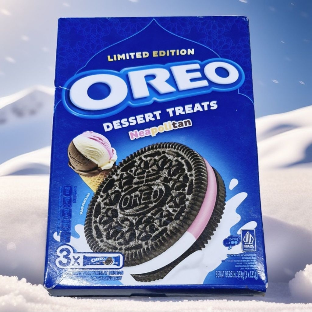 

Oreo Dessert Treats Neapolitan Limited Edition 393g Kemasan Box isi 3x131g