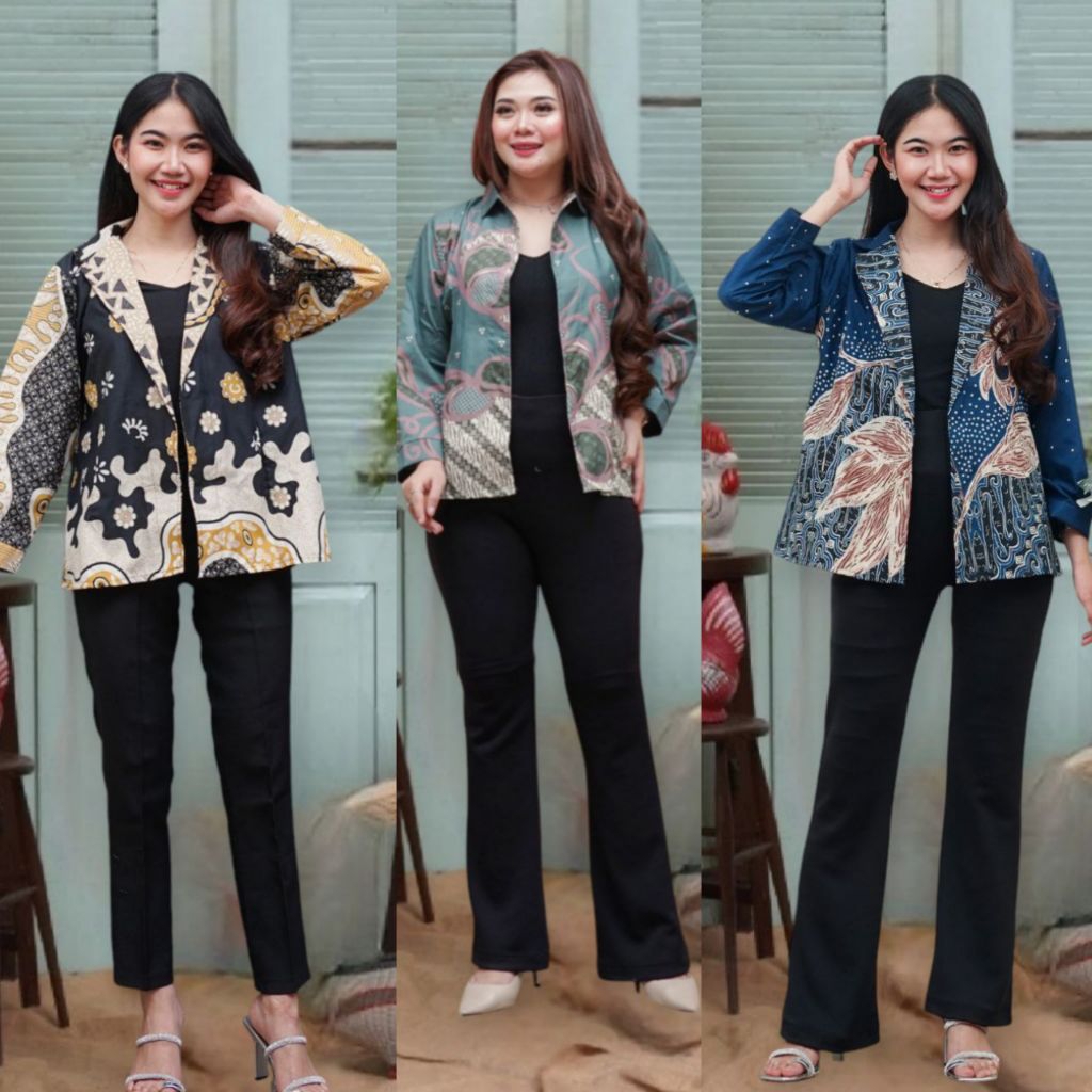 Blazer batik kekinian blazer kantor modern blazer wanita masakini