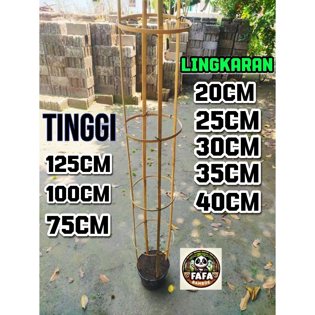 Turus Bambu Melingkar 1 Set / Ajir Penyangga Tanaman Rambat / bambu ajir ring melingkar / turus peny
