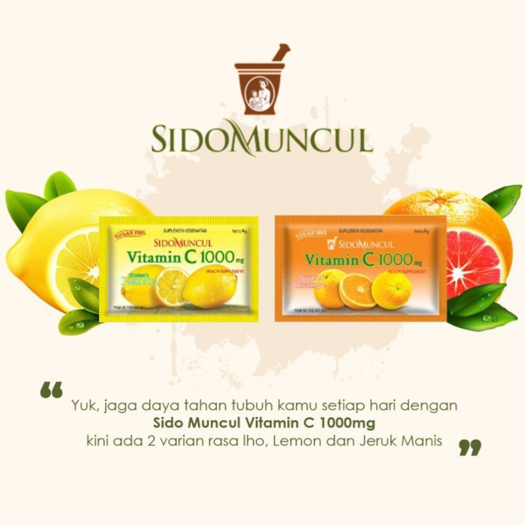 

[GSV] SIDOMUNCUL VITAMIN C 1000mg isi 6 Sachet Jeruk Lemon
