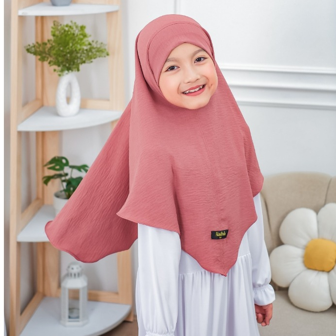 HIJAB BERGO TALI MALAY ANAK / JILBAB ANAK BERGO MALAY CRINKLE