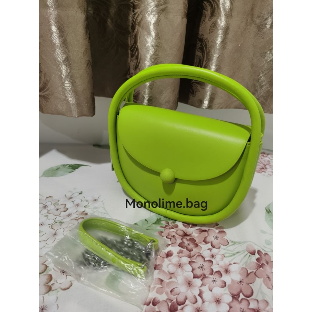 Sling bag fashion woman import premium quality lime color Tas selempang wanita fashion casual simple