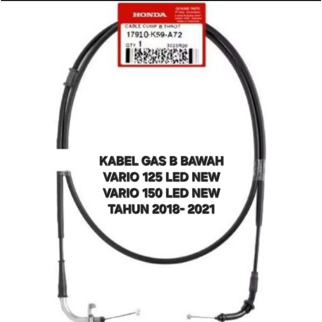 KABEL GAS B BAWAH VARIO 125 150 LED NEW TAHUN 2018 - 2021 ORIGINAL