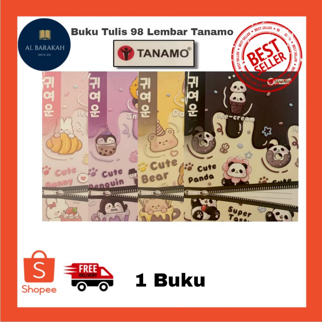 

1 Buku !!! Buku tulis Tanamo 98 Lembar buku tulis murah kualitas bagus buku tulis ukuran kwarto buku tulis ukuran A5