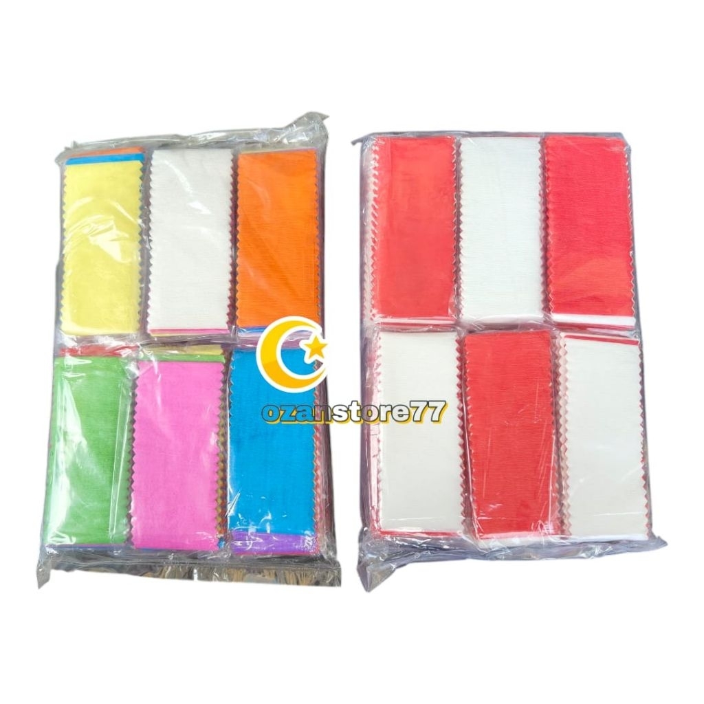 

(perpack) kertas krep potong / kertas krep potong merah putih