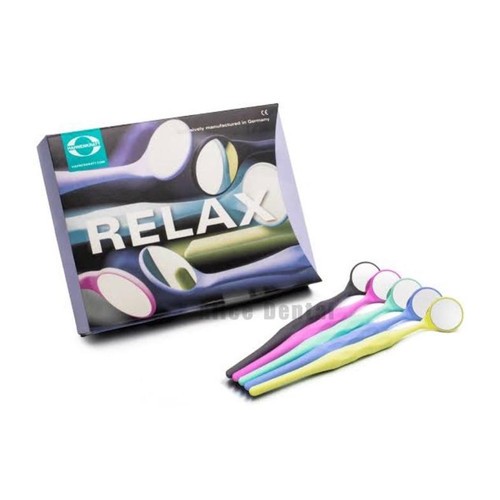 Dental Kaca Mulut Relax Front Surface Fs Rhodium No #5 Kaca mulut Antifog Plastik German