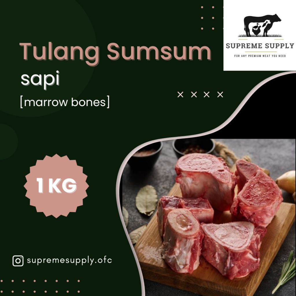 

PREMIUM Tulang Sumsum Sapi 3,5 Kg [1 Tulang Besar]| Fresh Halal Organic Beef Marrow Bone Daging Segar Frozen