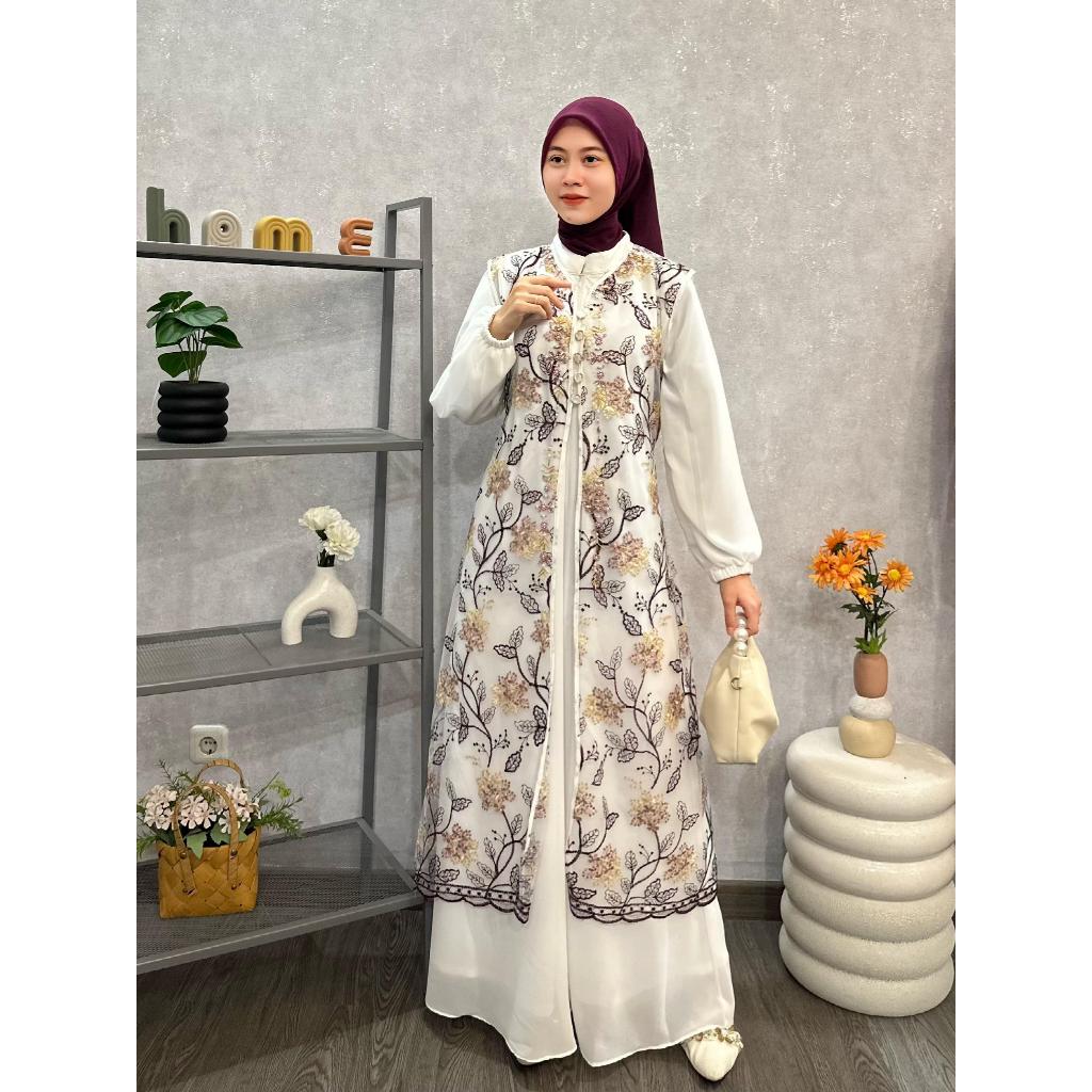 A.K.Kebaya Syifa Dress Terbaru / Gamis Pesta / Gamis Seragaman / Gamis Kondangan / Gamis Tulle Denim