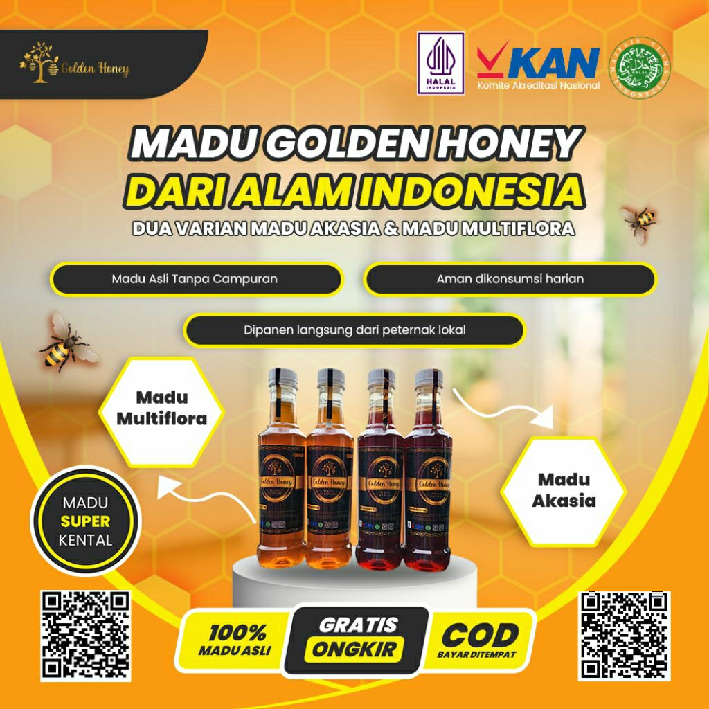 

BELI 1 GRATIS 1 | Madu golden honey 500g | madu asli | madu hutan