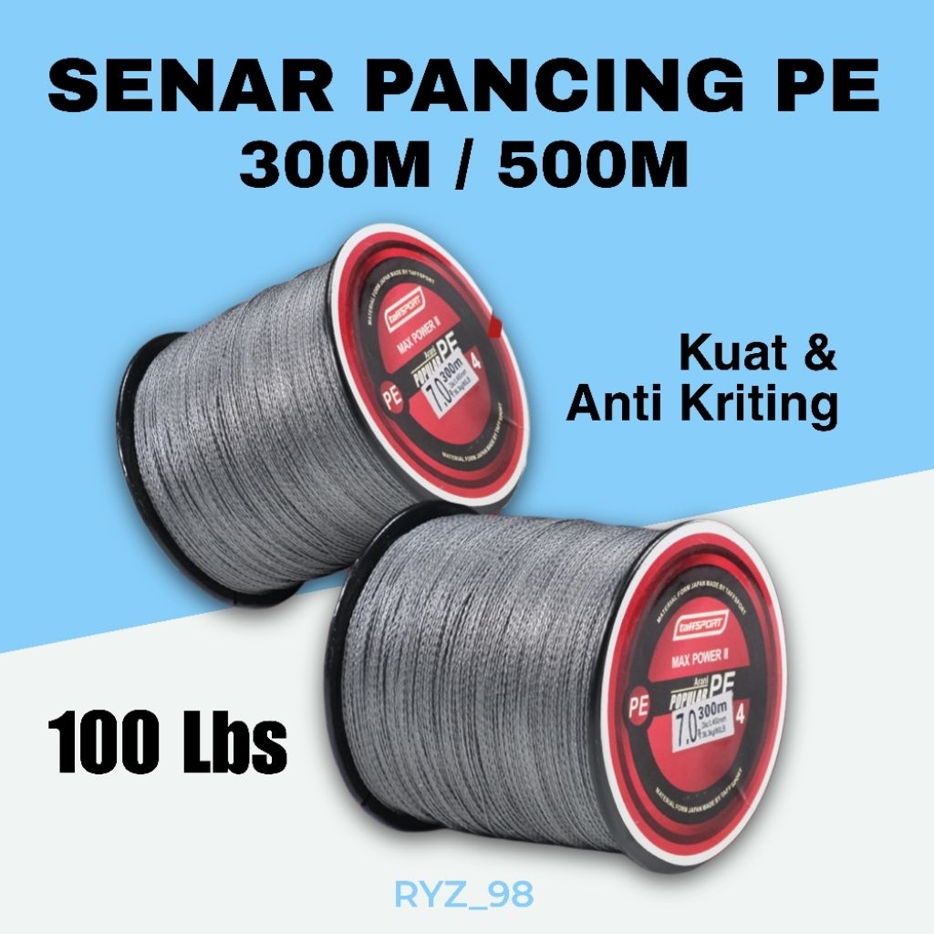 SENAR PE PANJANG 300M/500M SENAR PANCING TERMURAH SENAR PANCING ANTI KRITING - SENAR KECIL KUAT 50 K