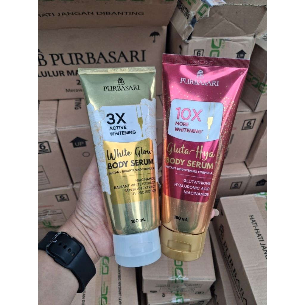 paket purbasari body serum white glow + gluta hya