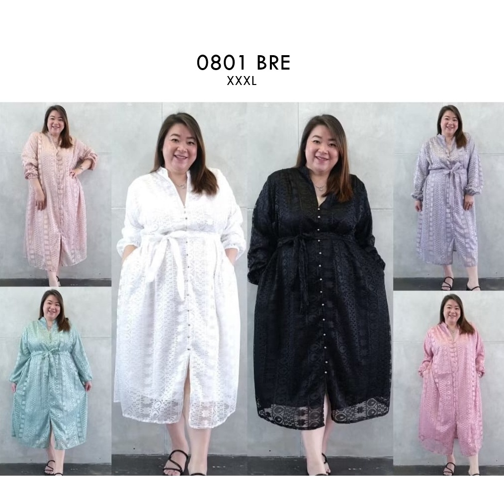 JUMBO 0801 DRESS BIGSIZE BROKAT BRUKAT - BRE