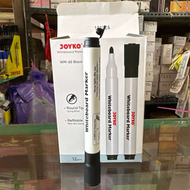 

WM65 Spidol Whiteboard Marker / White board bisa dihapus / Spidol Papan Tulis Joyko WM-65 Mudah Refill