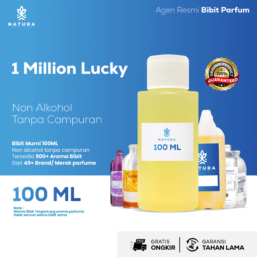 Bibit Parfum 1 MILLION LUCKY - Bibit Murni Non Alkohol Tanpa Campuran Wangi Tahan Lama