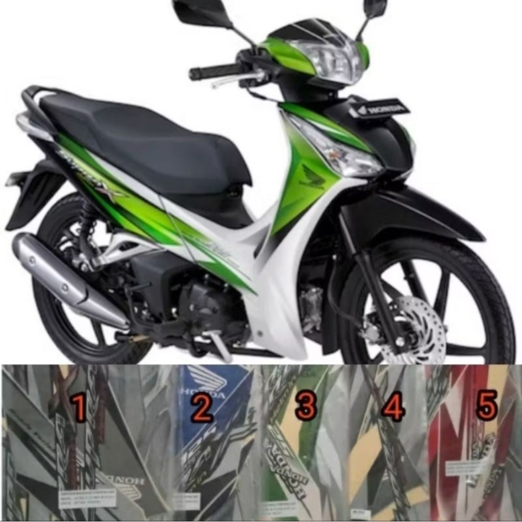 STIKER STRIPING STANDAR ORI HONDA SUPRA X 125 HELM IN 2011 FUL SET BODY