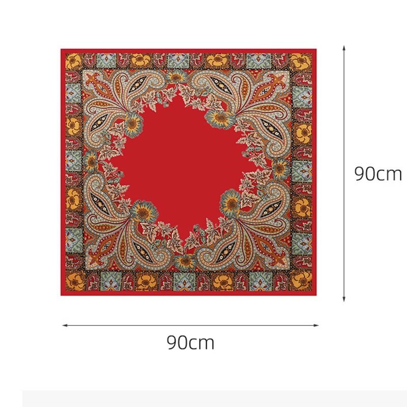 Lilystore- Syal Sutra Premium Syal Satin 90Cm Persegi Besar Syal Serbaguna Syal Sutra Simulasi