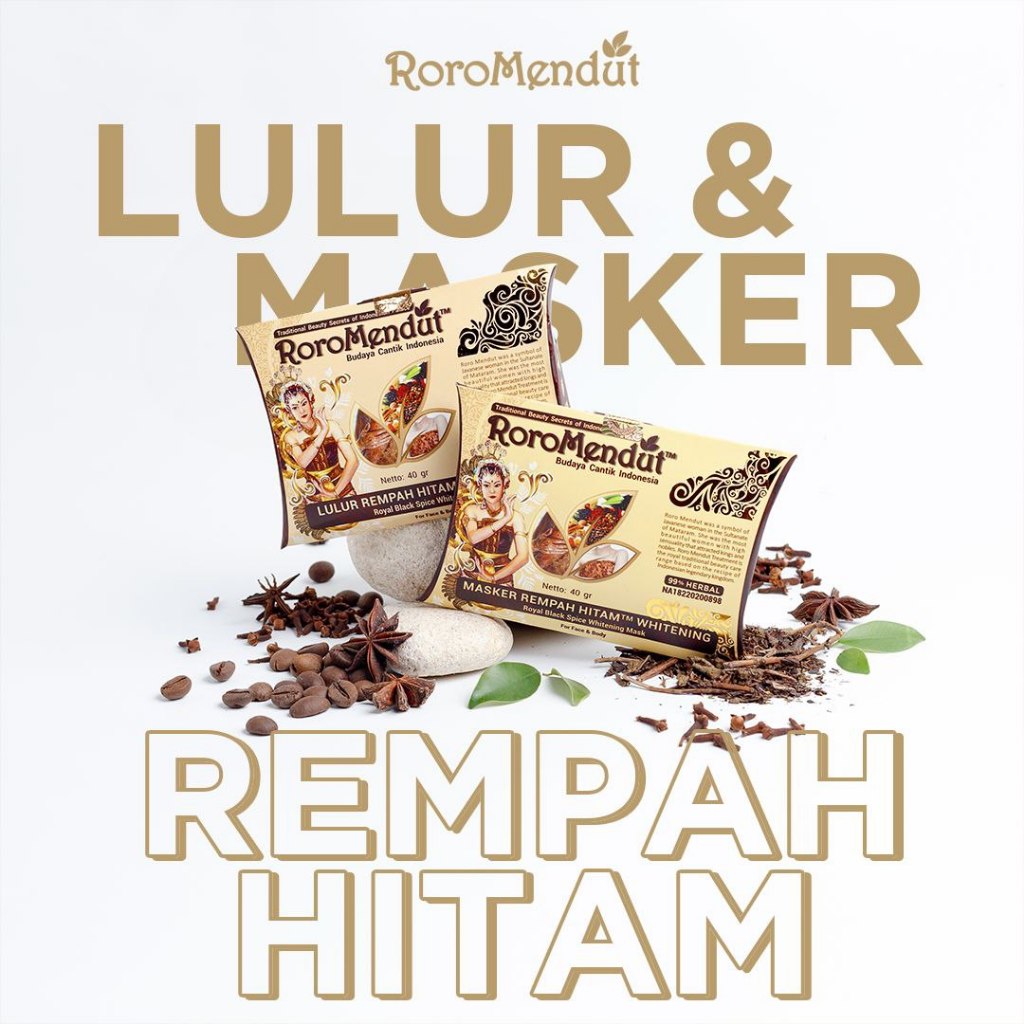 Roro Mendut LULUR REMPAH HITAM | Scrub Whitening Brightening Pencerah Pemutih Kulit Exfoliasi Alami