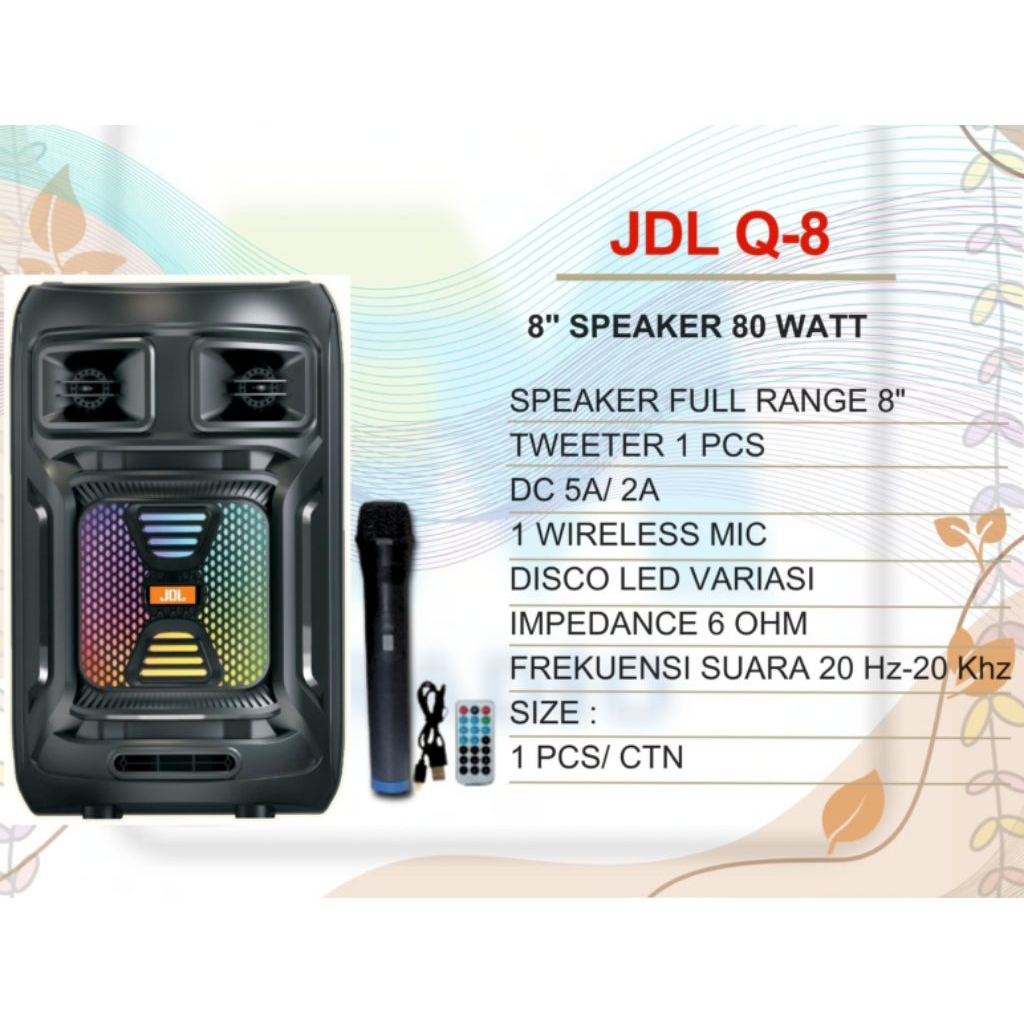 Speaker Portable 8 inch JDL Q-8
