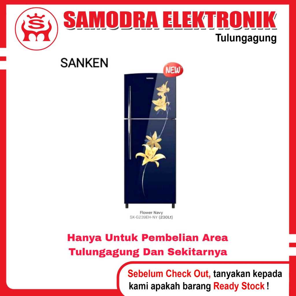 Kulkas SANKEN SK-G239PEH-NY | Kulkas Sanken 2 Pintu 230 Liter