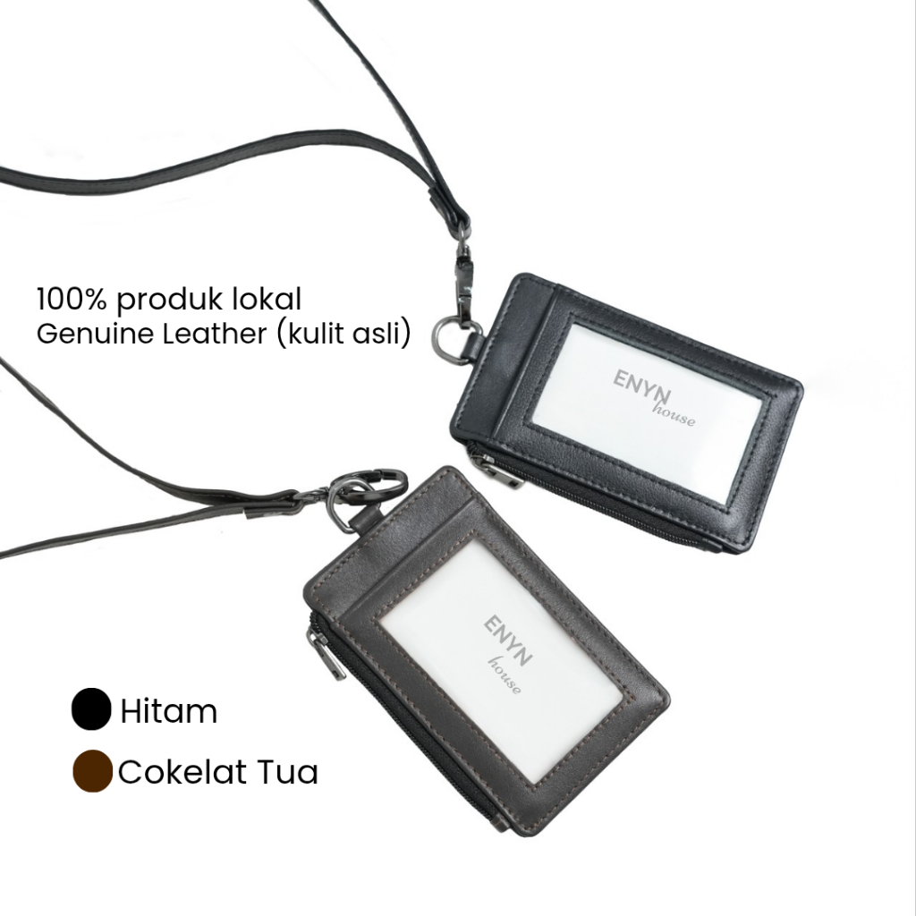 

Lanyard ID Card Holder Kulit Asli Premium Pria Wanita Name Tag - Enyn House Tennie Lanyard