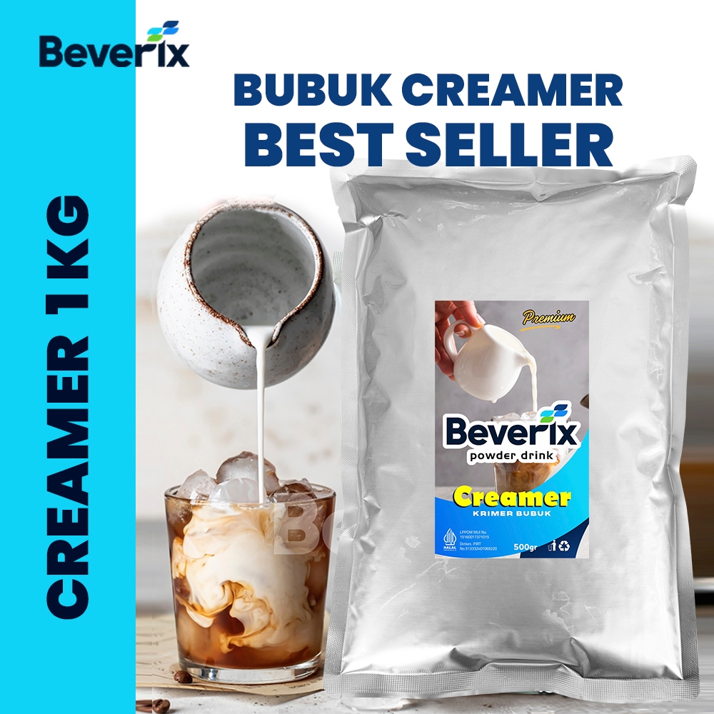 

BEVERIX 1 KG Bubuk Creamer / Krimer Premium Pengganti Santan Susu Untuk Sticky Milk Es Teller
