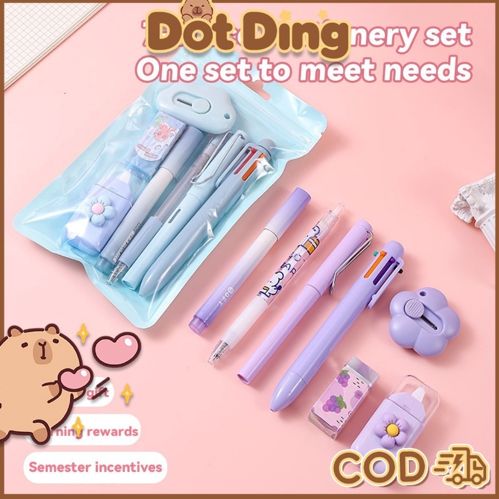 

Promo DOTDING 7PieceSet Atk Kantor Pulpen Stabilo Pengjapus Tip Komplit Cutter Hadiah Sekolah Anak Set H566