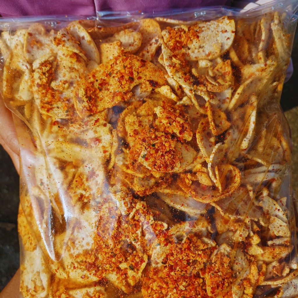 

Basreng Koin Bulat Pedas Daun Jeruk Kemasan 500gr
