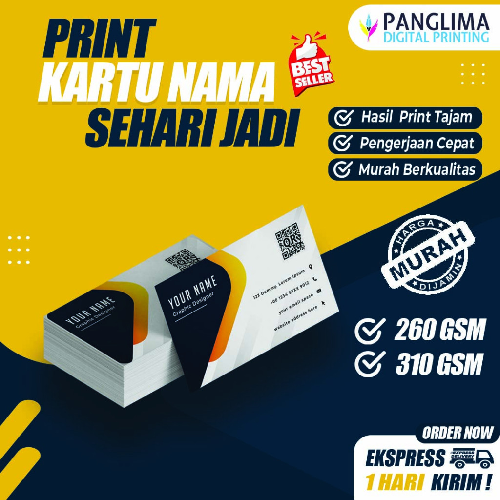 

CETAK KARTU NAMA - MURAH / BAHAN ART CARTON 260 GR / 1 - SISI - ( INCLUDE BOX) 1 HARI JADI