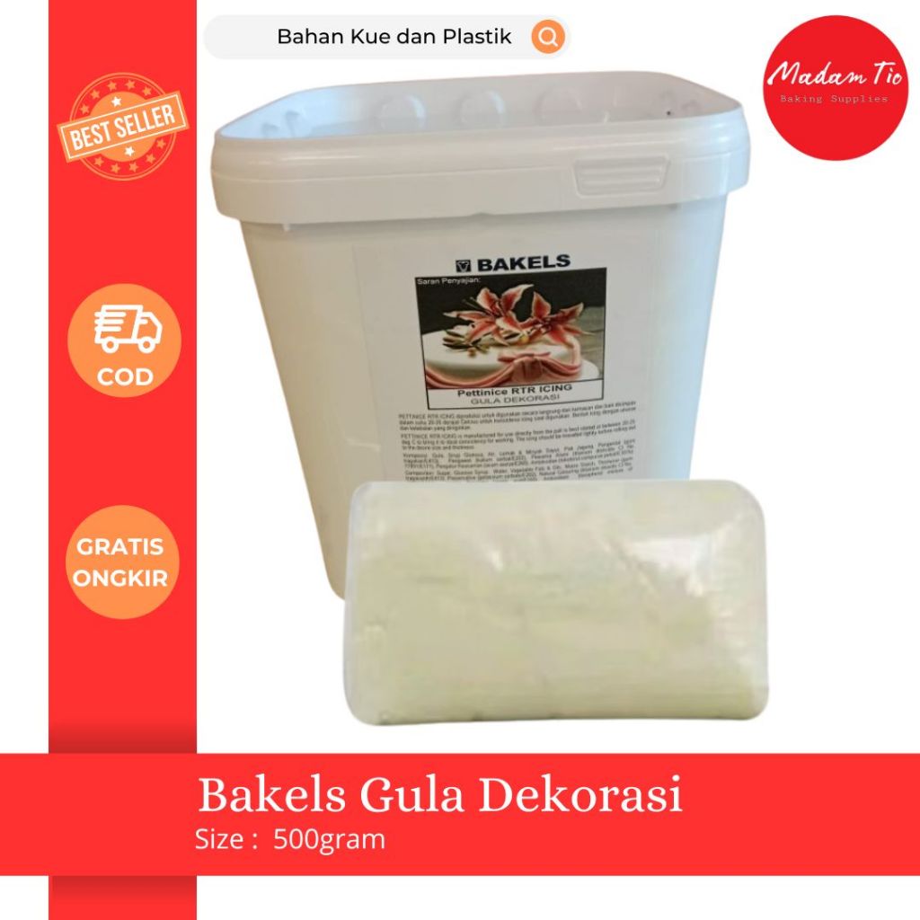 

Fondant Bakels Gula Dekorasi 500gram 1pcs