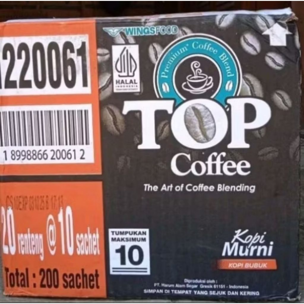 

PROMO 1 DUS TOP KOPI MURNI || TOP KOPI MINI KEMASAN RENCENG || 200 SACHET