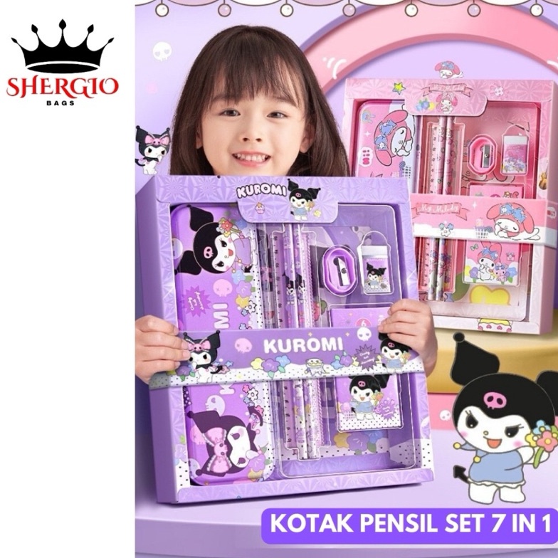 

Baru Kotak Pensil Anak Set 7 In 1 Stationery Hadiah Anak Student Set Alat Tulis Sekolah Karakter Cewek