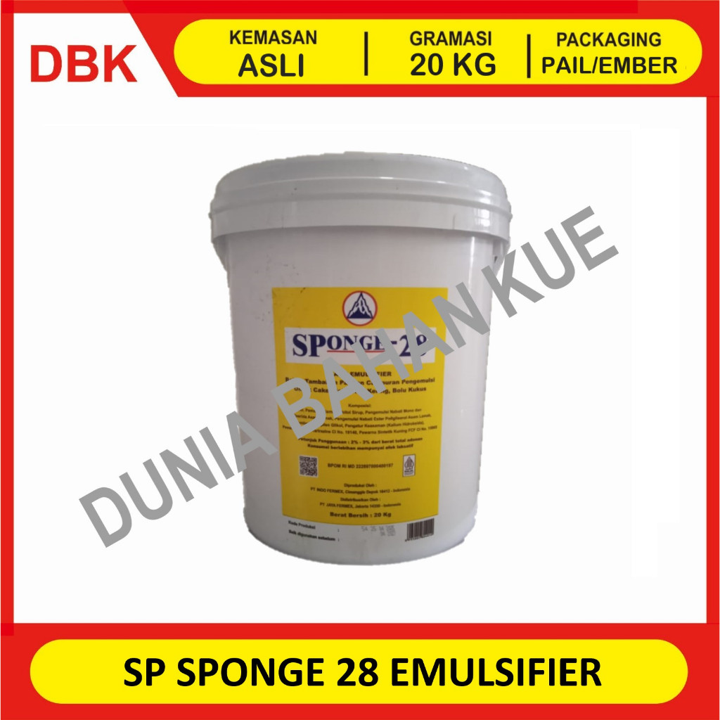 

SP SPONGE 28 CAKE EMULSIFIER - 1 PAIL 20 KG / PENGEMULSI / PENSTABIL / PELEMBUT KUE