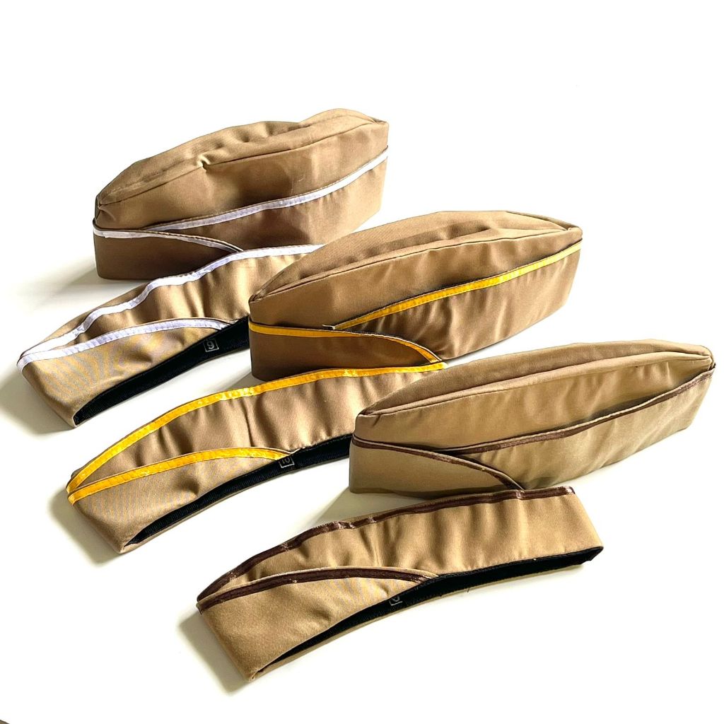 TOPI MUTZ PNS ASN PUTRA PUTRI LIS SILVER KUNING PUTIH COKLAT