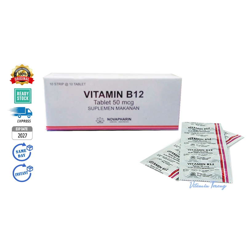 (STRIP isi 10) Vitamin B12 50 Mcg Novapharin