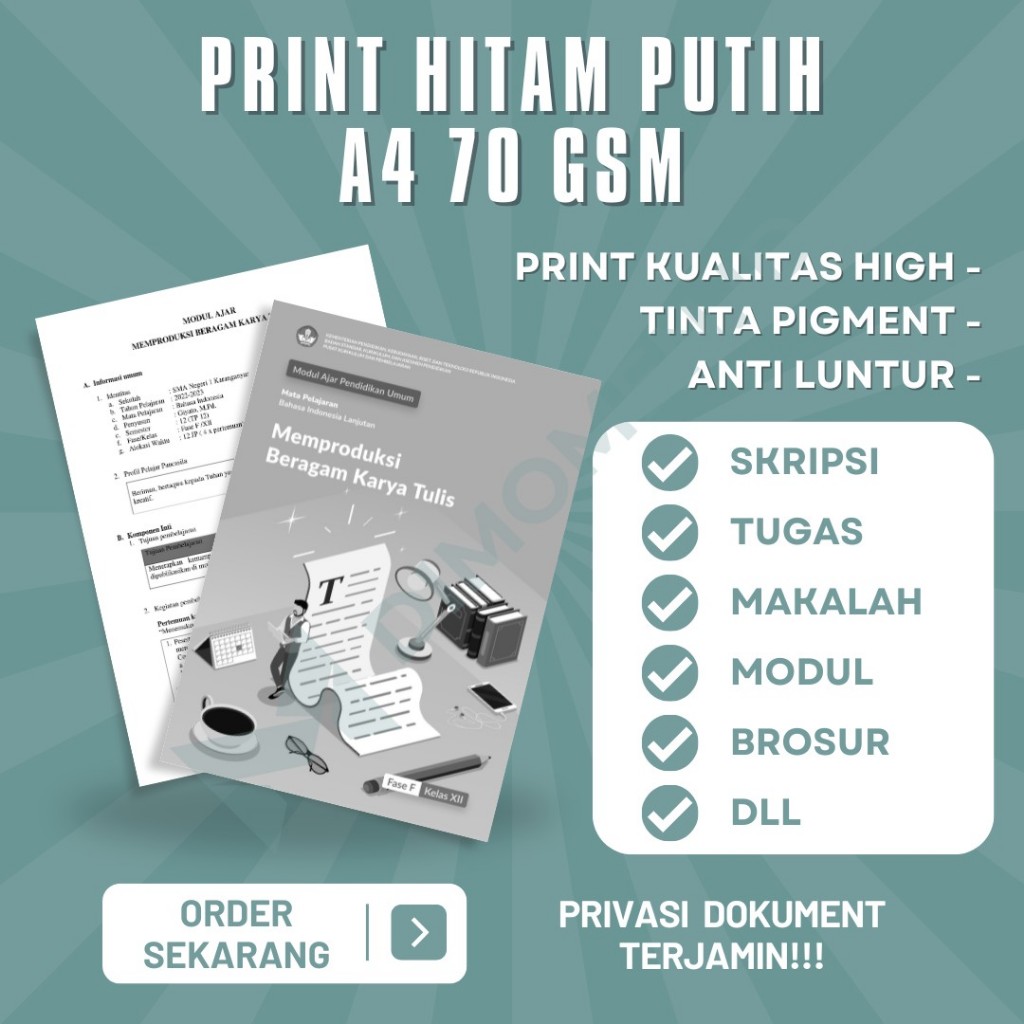 

PRINT / CETAK HITAM PUTIH A4 70 GSM TERMURAH SKRIPSI MAKALAH PROPOSAL TESIS - SIDOARJO - DIMOMEN.ID