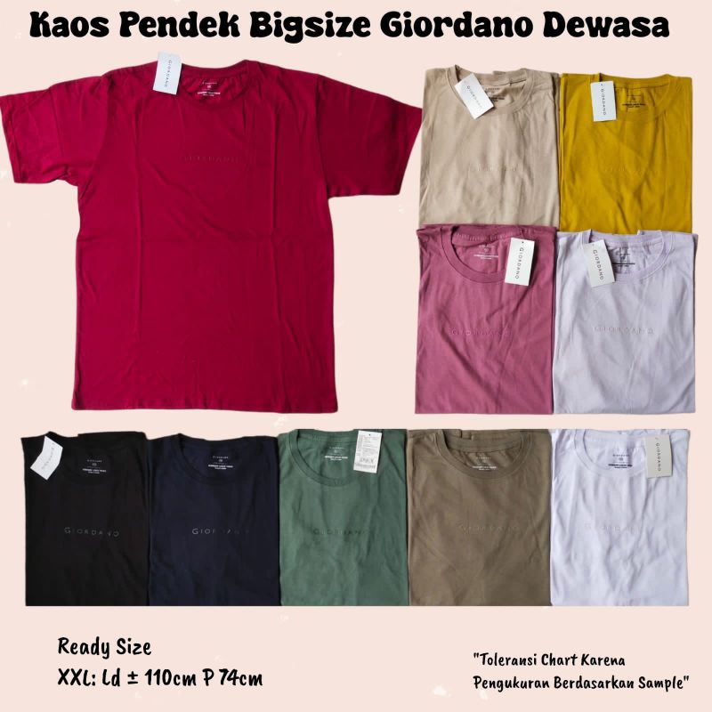 Kaos pendek polos giordano Dewasa