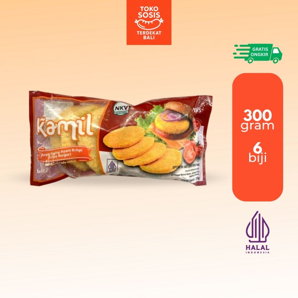 

Kamil Crispy Chicken Burger 300 gram | Daging Burger Ayam