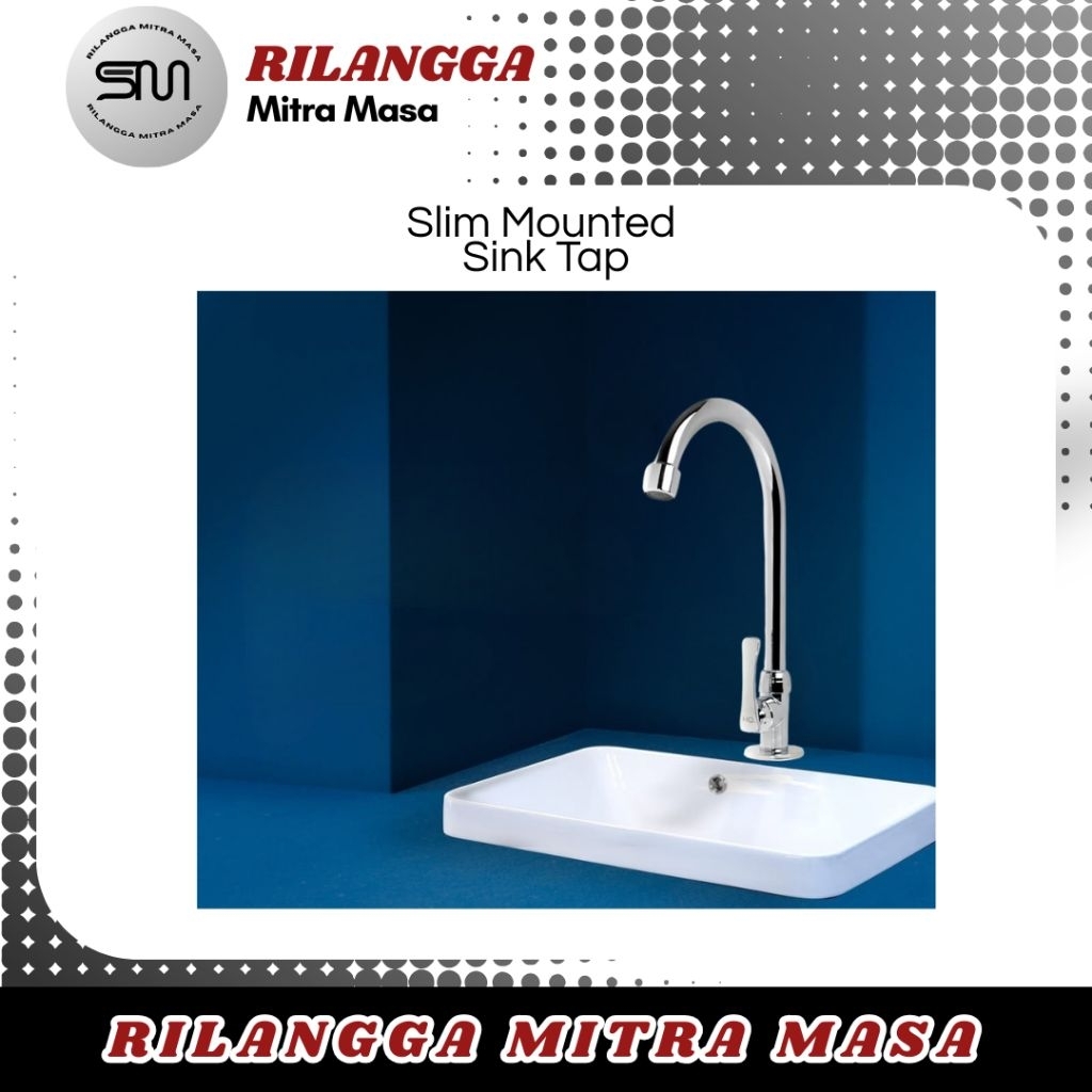 Keran Slim Tanam Kran Sink Wastafel Dapur Kamar Mandi Toilet Slim Mounted Sink Tap HQ ½ Inch