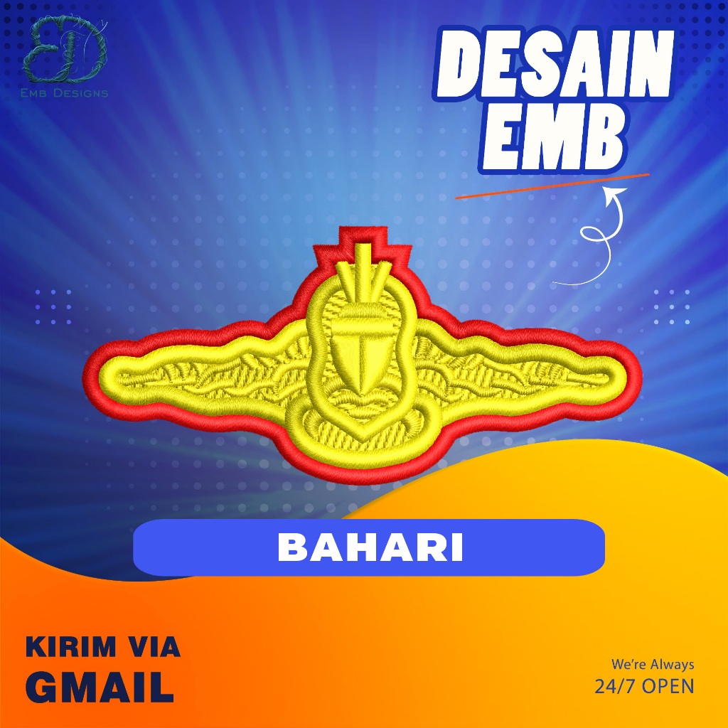 LOGO BAHARI POLRI FILE EMB BORDIR
