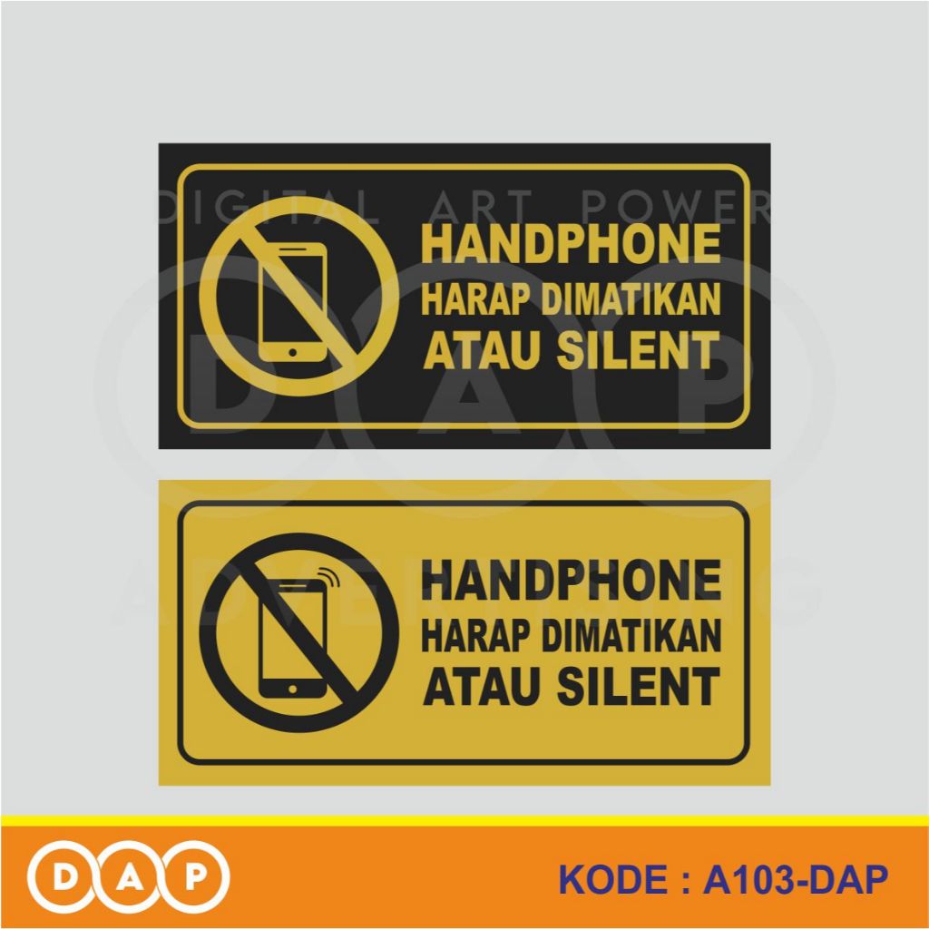 

A103 - Acrylic Sign, Stiker Akrilik Handphone Harap Dimatikan, Matikan HP, Tahan Air, Bisa Custom