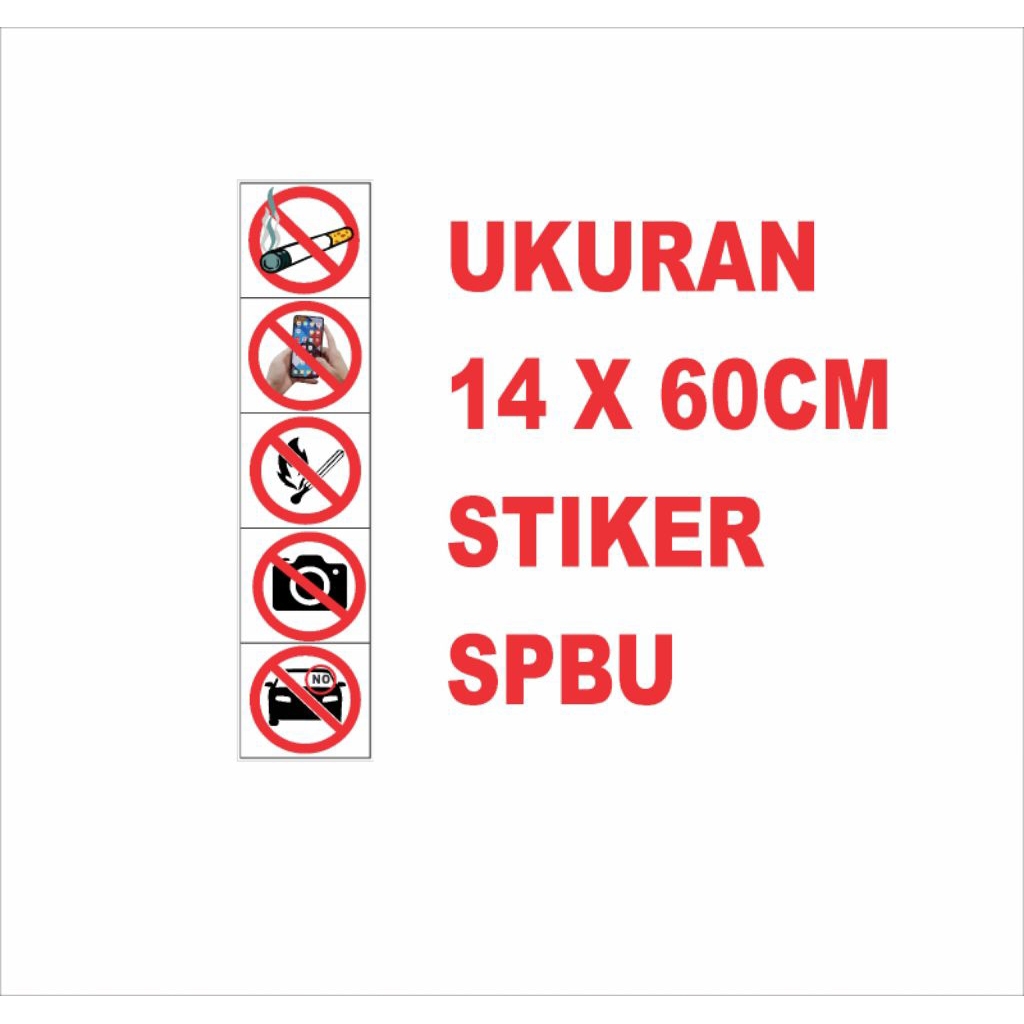 

stiker logo larangan di spbu pom