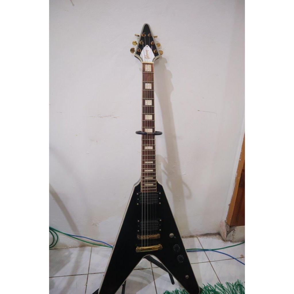 Gitar Elektrik Gibson Flying V Black Custom HQ
