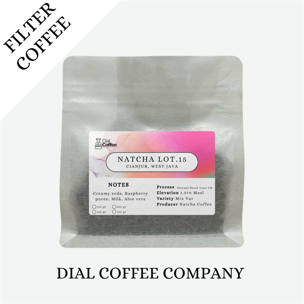 

Natcha Lot 15 Cianjur West Java Proses Thermal Shock Yeast CM Single Origin Specialty Coffee Arabica Beans 100gr 150gr 200gr 250gr