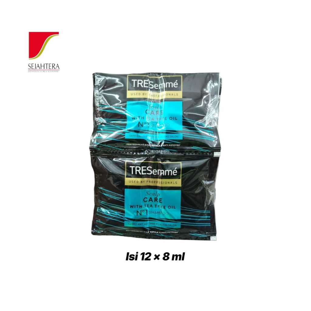 TRESEMME Keratin Smooth Shampoo Sachet 12×8ml - Shampo Perawatan Rambut Lembut Keratin