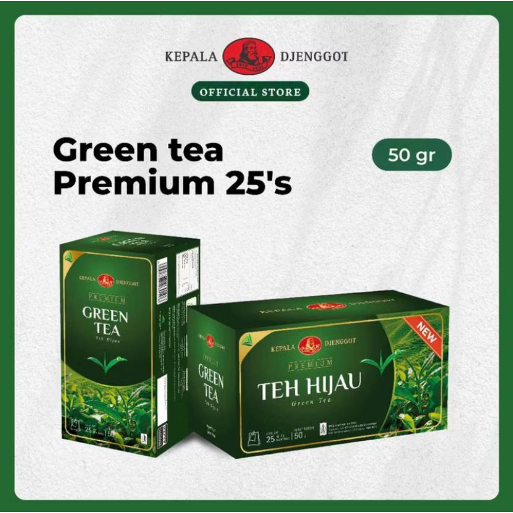 

Kepala Djenggot Green Tea Premium 25's 50 Gr - Teh Hijau Premium